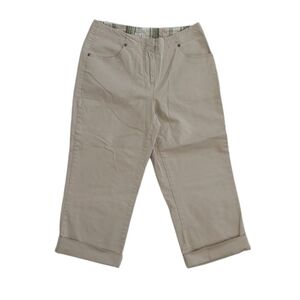 French Laundry Cuffed Neutral Crop Pant in Beige Cream, Size 6